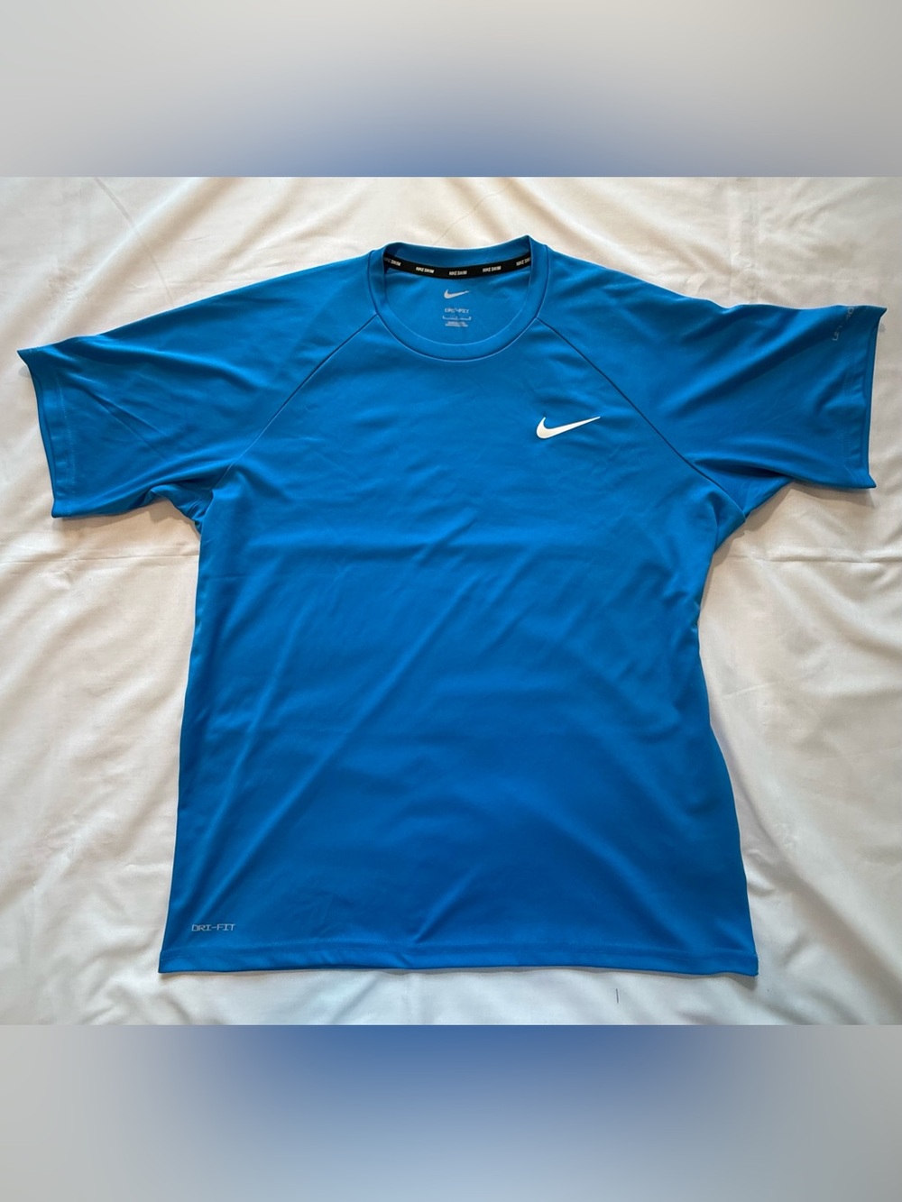 Nike Swim Dri-FIT UPF 40+ Blue Short Sleeve Athletic Tee